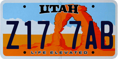 UT license plate Z177AB