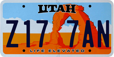 UT license plate Z177AN