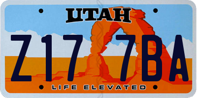 UT license plate Z177BA