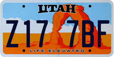 UT license plate Z177BF
