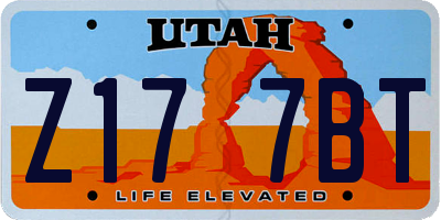 UT license plate Z177BT