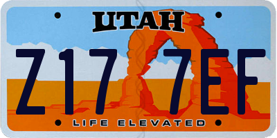 UT license plate Z177EF