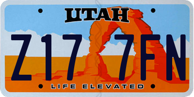 UT license plate Z177FN