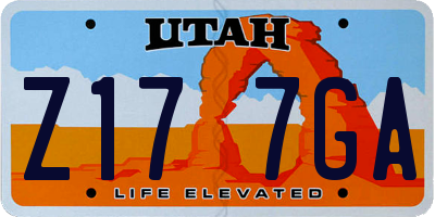UT license plate Z177GA