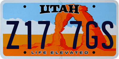 UT license plate Z177GS