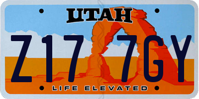 UT license plate Z177GY