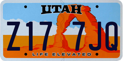 UT license plate Z177JQ