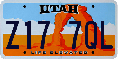 UT license plate Z177QL