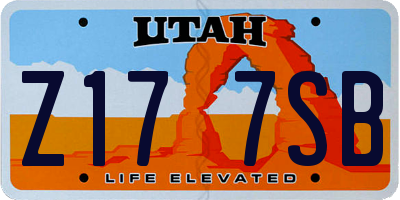 UT license plate Z177SB