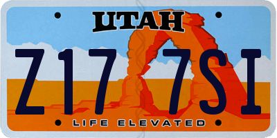 UT license plate Z177SI