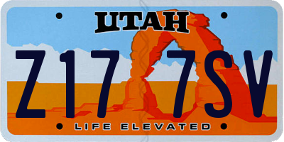 UT license plate Z177SV