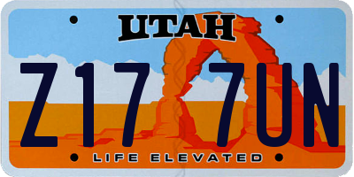 UT license plate Z177UN