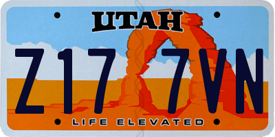 UT license plate Z177VN