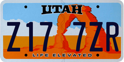 UT license plate Z177ZR