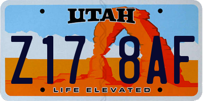 UT license plate Z178AF