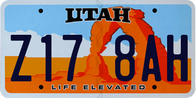 UT license plate Z178AH