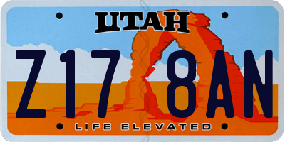UT license plate Z178AN
