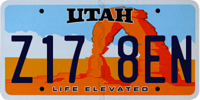 UT license plate Z178EN
