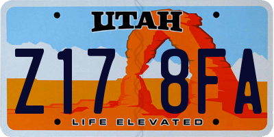 UT license plate Z178FA