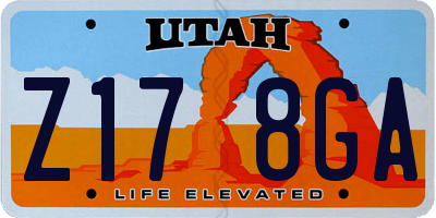 UT license plate Z178GA