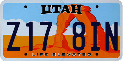 UT license plate Z178IN