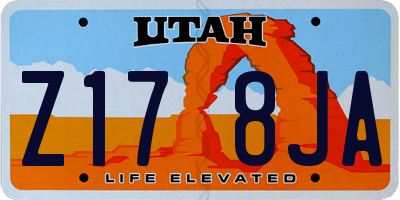 UT license plate Z178JA