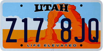 UT license plate Z178JQ