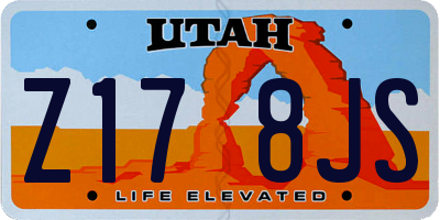 UT license plate Z178JS