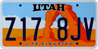 UT license plate Z178JV
