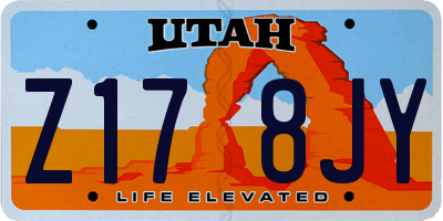 UT license plate Z178JY