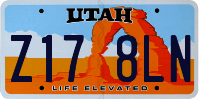 UT license plate Z178LN