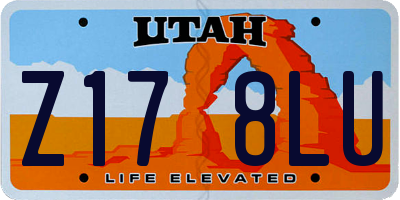 UT license plate Z178LU