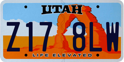 UT license plate Z178LW