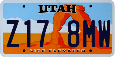 UT license plate Z178MW