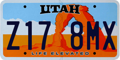 UT license plate Z178MX