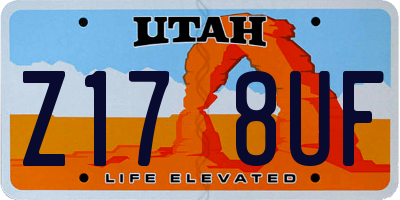 UT license plate Z178UF
