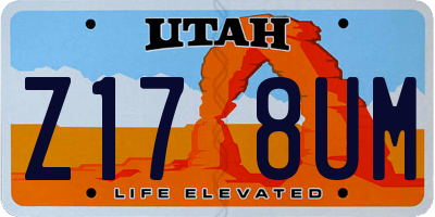 UT license plate Z178UM