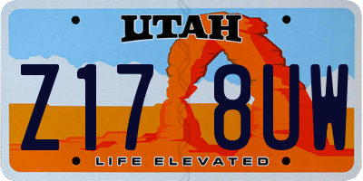 UT license plate Z178UW