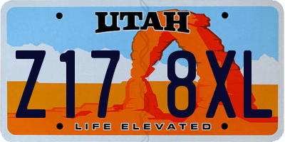 UT license plate Z178XL