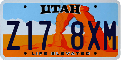 UT license plate Z178XM
