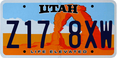 UT license plate Z178XW
