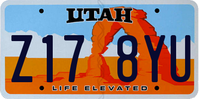 UT license plate Z178YU
