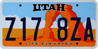 UT license plate Z178ZA
