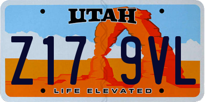 UT license plate Z179VL