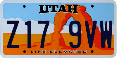UT license plate Z179VW