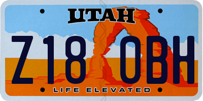 UT license plate Z180BH