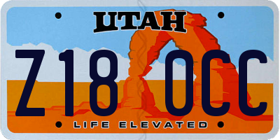 UT license plate Z180CC