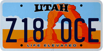 UT license plate Z180CE