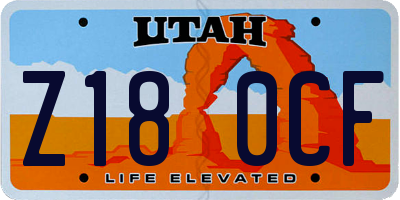 UT license plate Z180CF