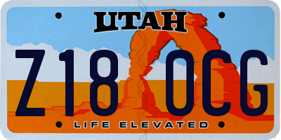 UT license plate Z180CG